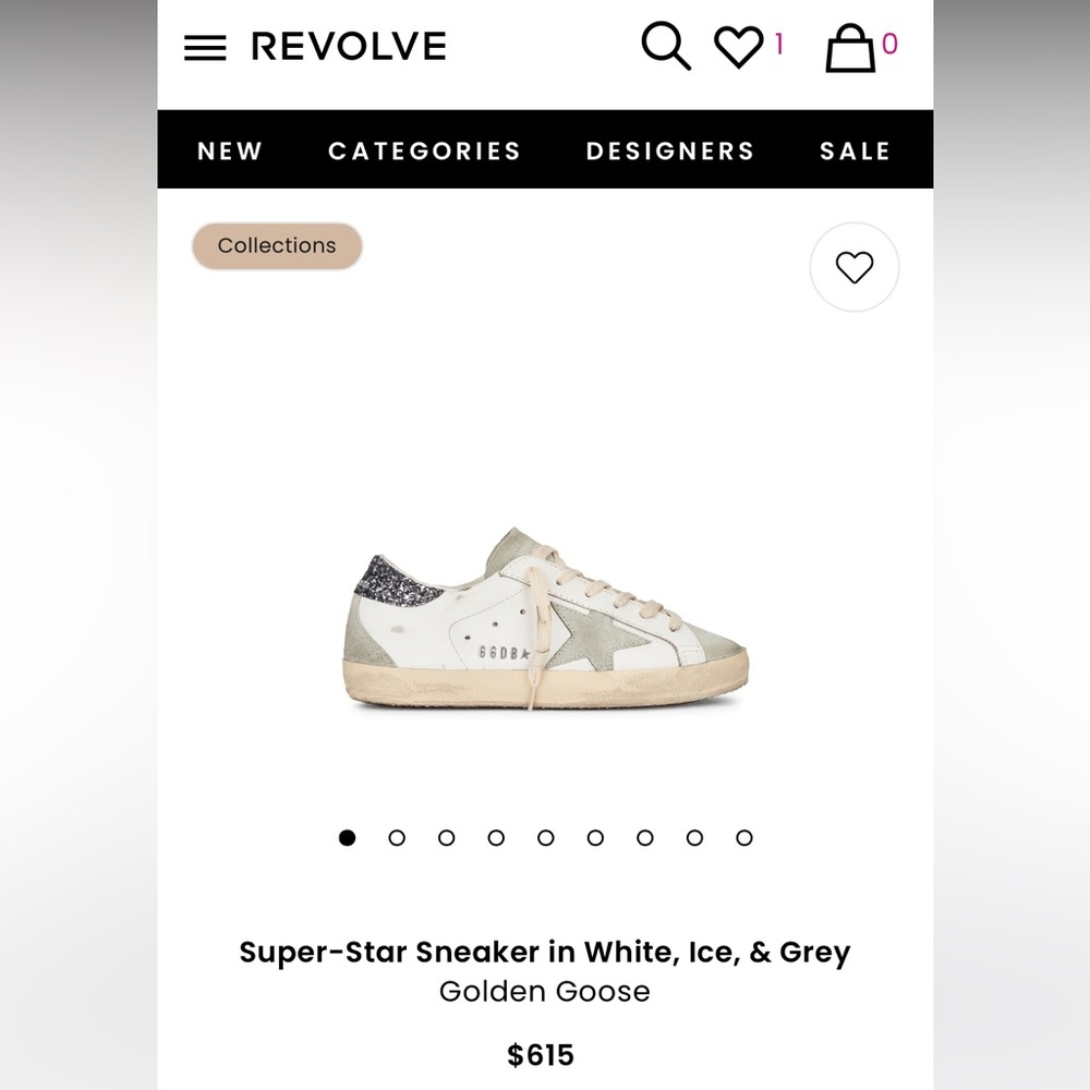 Golden Goose Superstar Sneaker White Leather/Ice/Gray/Glitter sz 36 New in Box - Picture 14 of 14